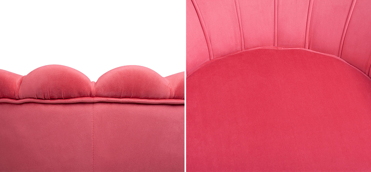 Кресло велюр коралловый Coral Flower - фото №2