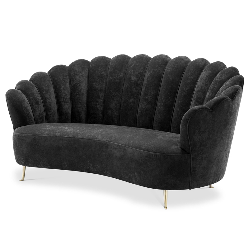 Диван Eichholtz Sofa Messina Black Черный Латунь в Тюмени | Loft Concept 