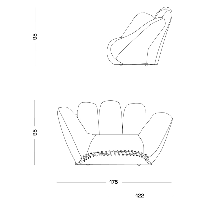 Дизайнерское кожаное кресло в форме руки Poltronova Joe Whip Armchair Дизайнерское кожаное кресло в форме руки Poltronova Joe Whip Armchair в Тюмени