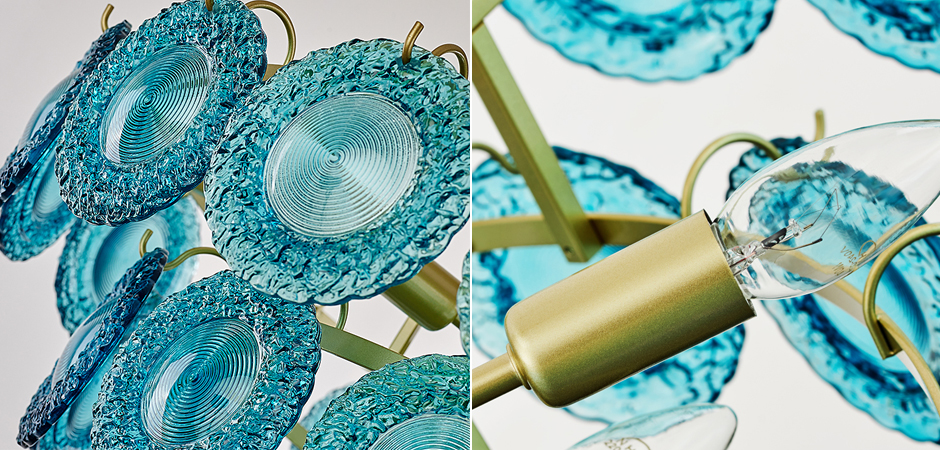 Люстра Blue Glass disk Chandelier Люстра Blue Glass disk Chandelier - Loft-Concept в Тюмени