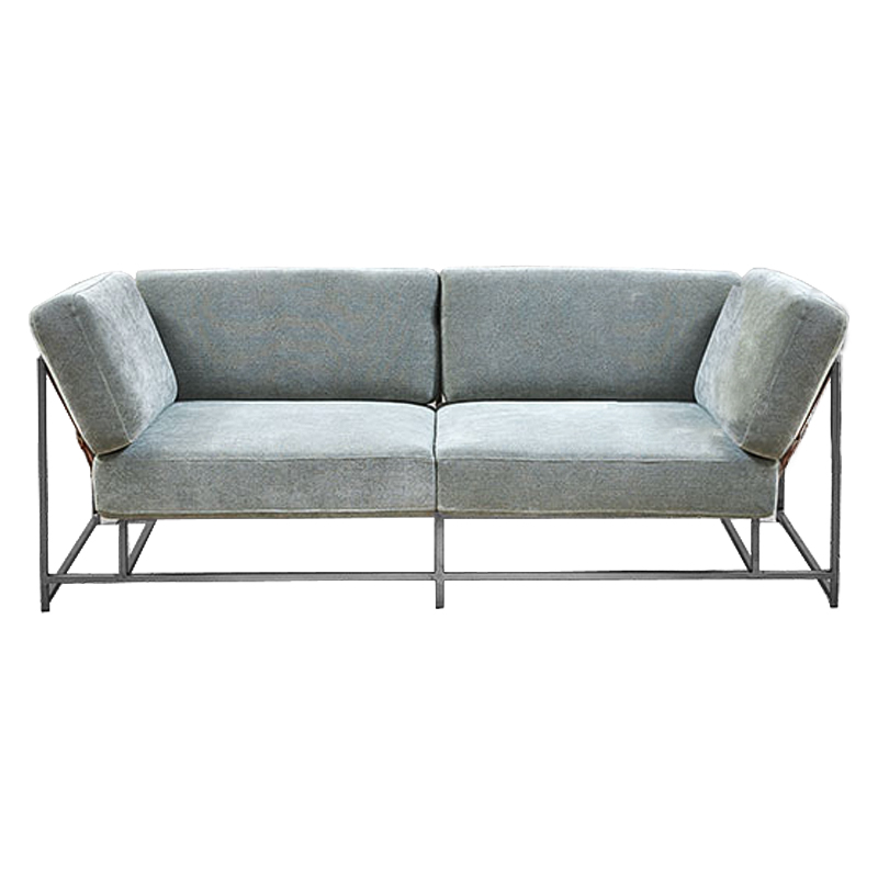 Двухместный диван Two Seat Sofa серо-голубой велюр Серо-голубой Серый Двухместный диван Two Seat Sofa серо-голубой велюр Серо-голубой Серый в Тюмени | Loft Concept