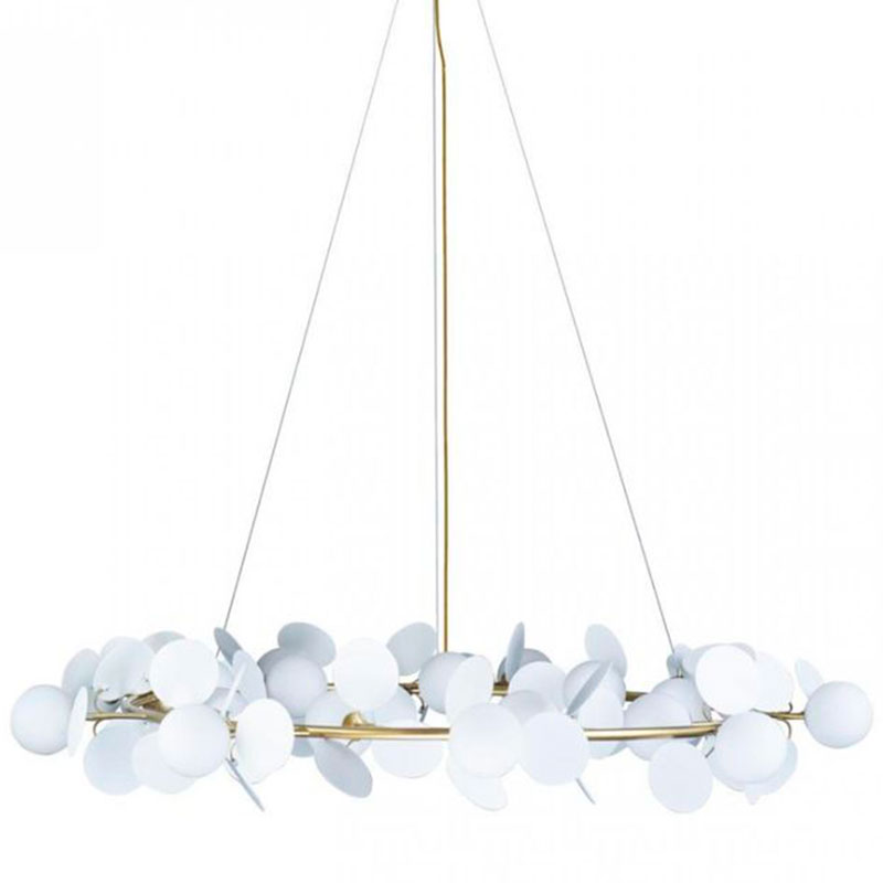 Люстра MATISSE Chandelier White диаметр 130 Белый Золотой Люстра MATISSE Chandelier White диаметр 130 Белый Золотой в Тюмени | Loft Concept
