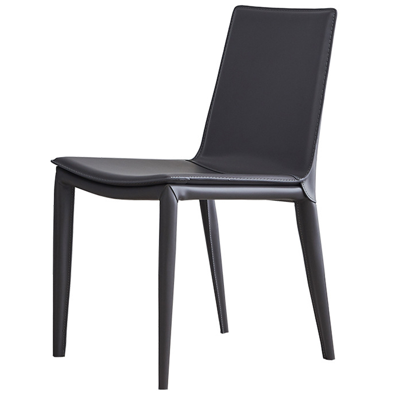 Стул с кожаной обивкой Elbert Chair Grey Серый Серый Стул с кожаной обивкой Elbert Chair Grey Серый Серый в Тюмени | Loft Concept