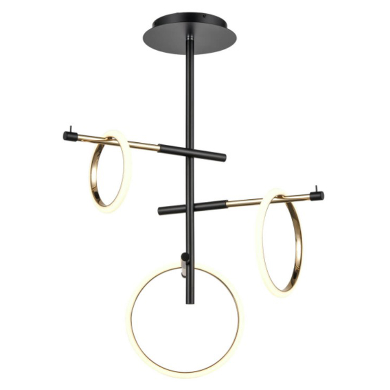 Люстра Jessenia Rings Chandelier 3 Черный Золотой Люстра Jessenia Rings Chandelier 3 Черный Золотой в Тюмени | Loft Concept