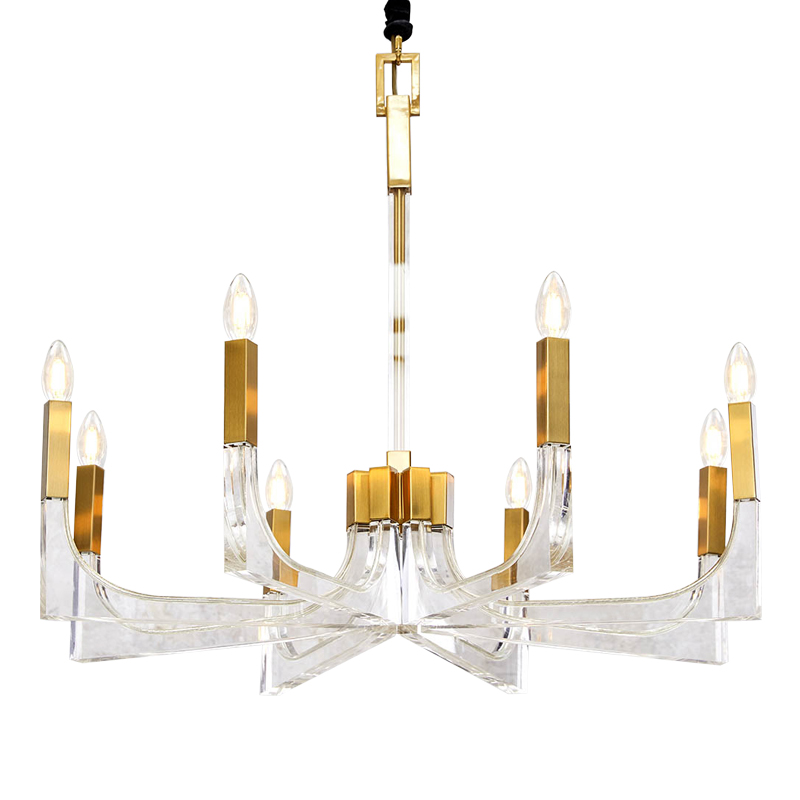 Люстра акриловая Acrylic Chandelier Золотой Прозрачный Люстра акриловая Acrylic Chandelier Золотой Прозрачный в Тюмени | Loft Concept