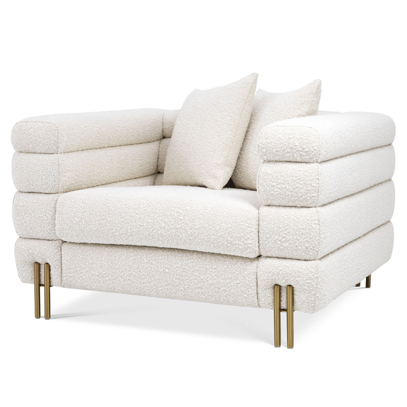 Кресло Eichholtz Chair York Boucle cream Кремовый Латунь Кресло Eichholtz Chair York Boucle cream Кремовый Латунь в Тюмени | Loft Concept