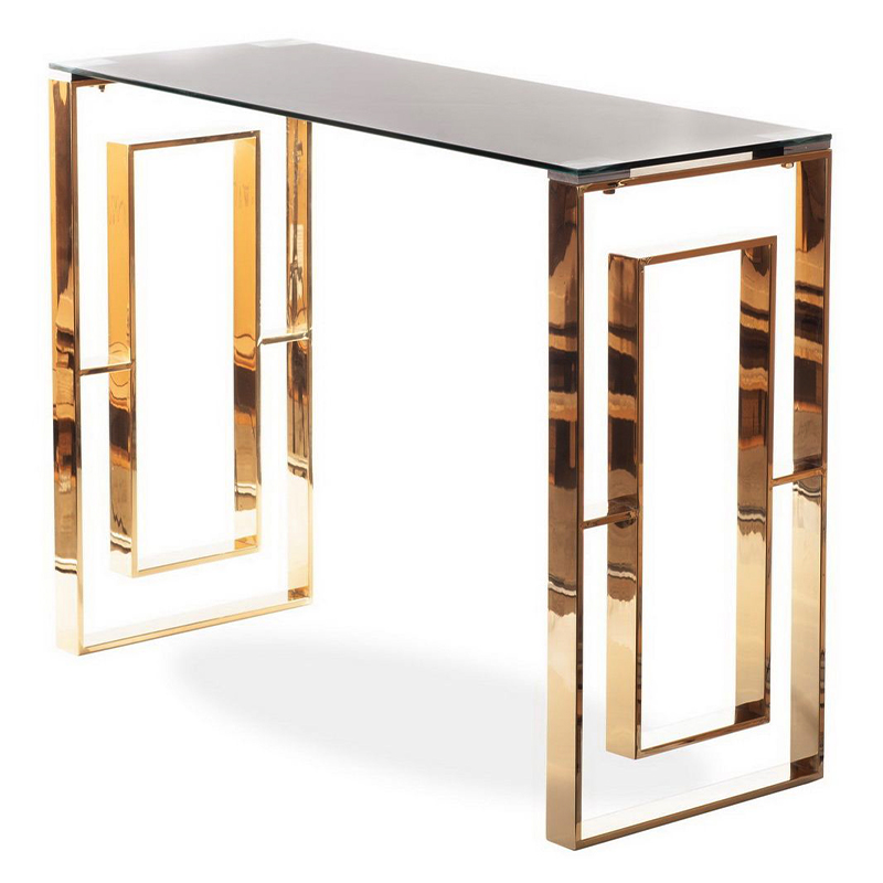 Консоль Milan II Console Золотой Прозрачное Стекло Консоль Milan II Console Золотой Прозрачное Стекло в Тюмени | Loft Concept