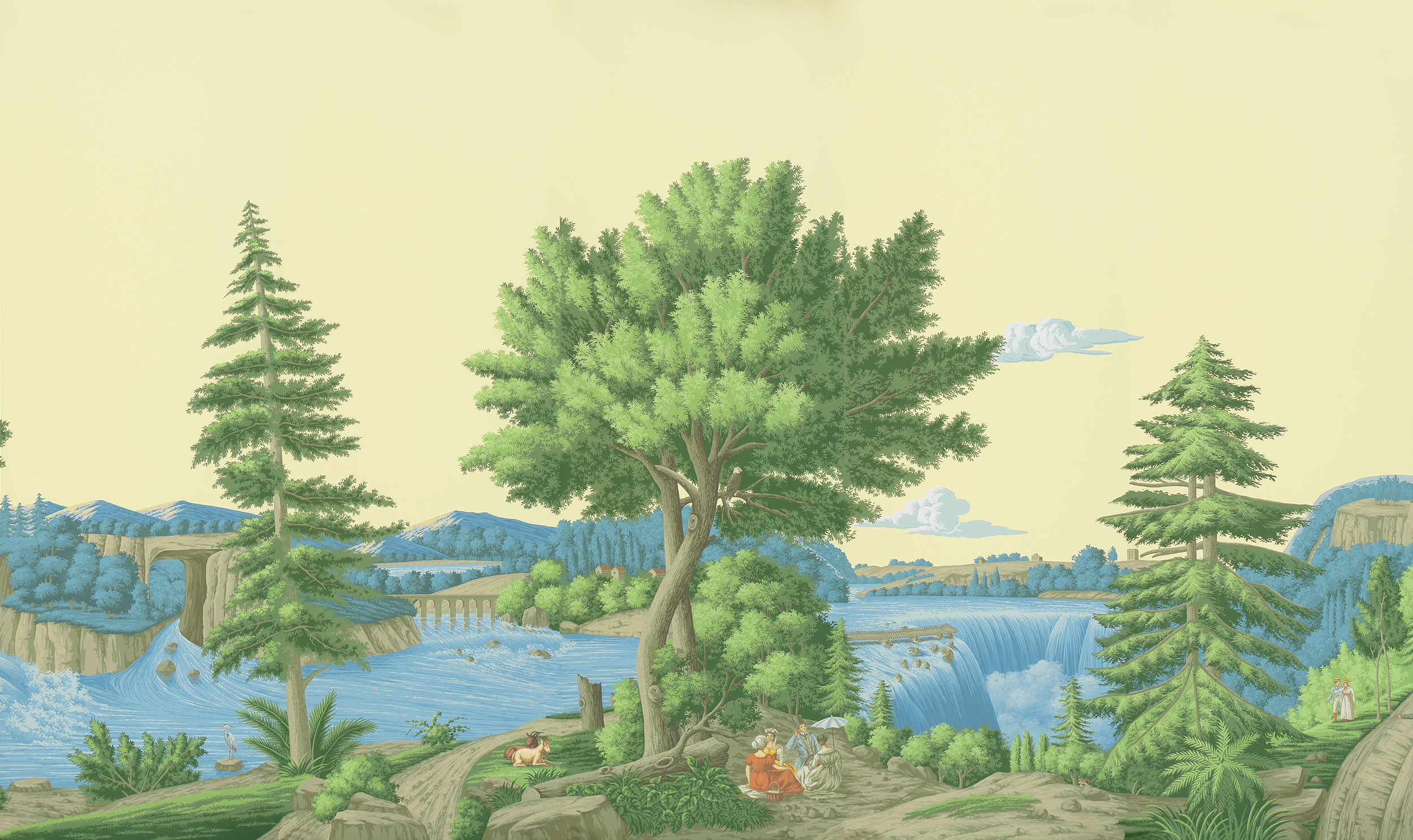 Обои ручная роспись North American River Views Dufour on scenic paper Обои ручная роспись North American River Views Dufour on scenic paper - постер Loft-Concept в Тюмени