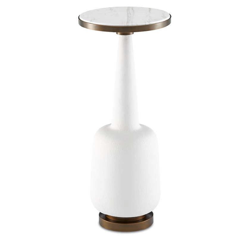 Приставной стол Greta Drinks Table Белый Латунь Приставной стол Greta Drinks Table Белый Латунь в Тюмени | Loft Concept