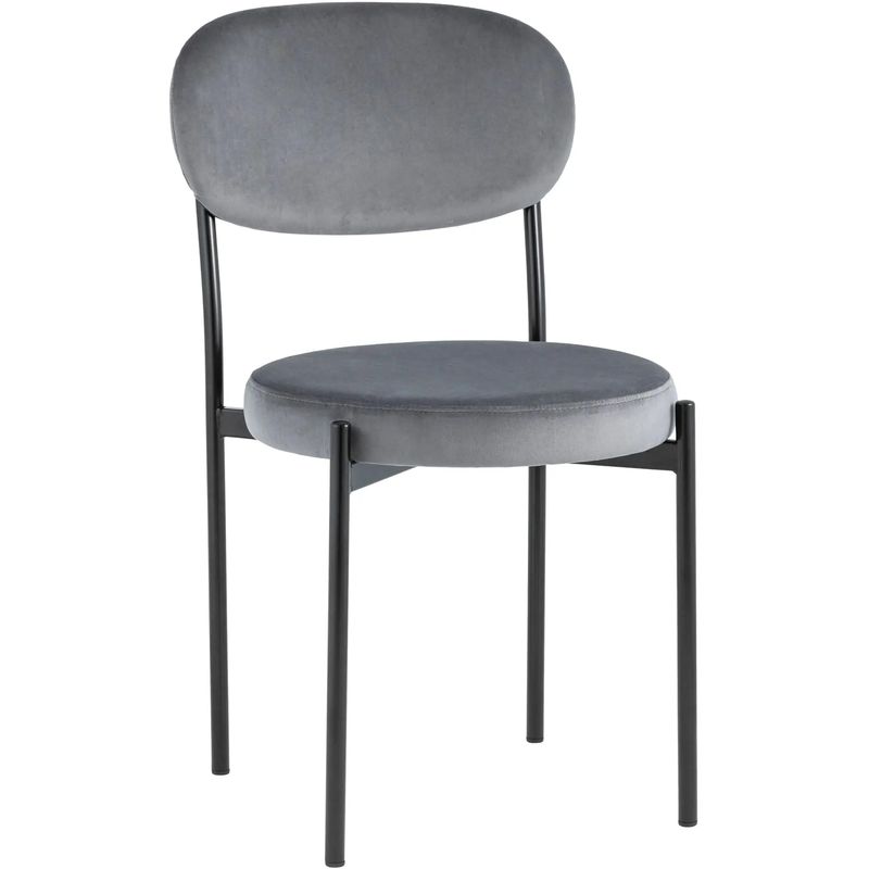 Стул Alfie Chair Серый Велюр Светло-серый Черный в Тюмени | Loft Concept 
