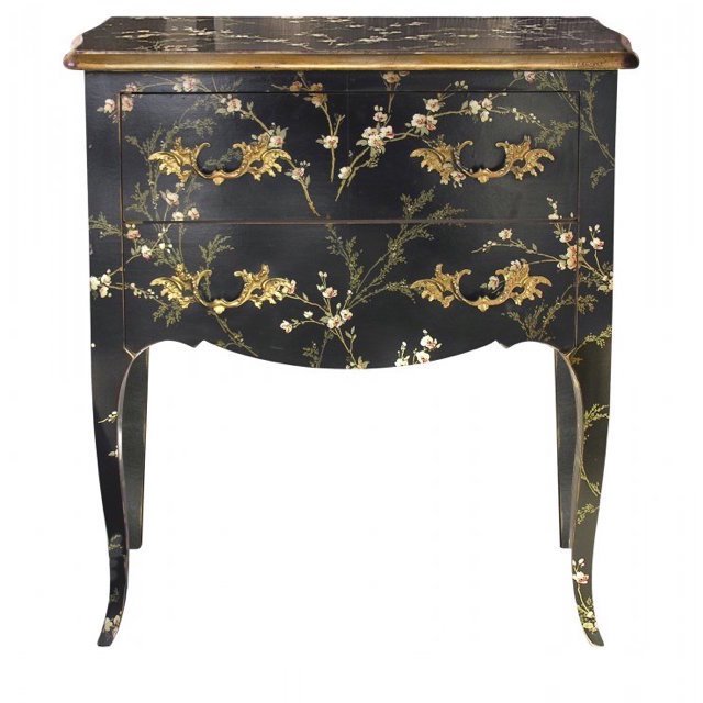 Комод L.XV CHEST OF DRAWERS Black fleurettes Бронза Черный Комод L.XV CHEST OF DRAWERS Black fleurettes Бронза Черный в Тюмени | Loft Concept