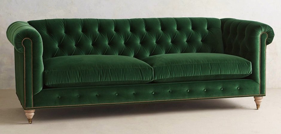Трехместный диван Velvet Lyre Chesterfield Sofa Трехместный диван Velvet Lyre Chesterfield Sofa - Loft-Concept в Тюмени