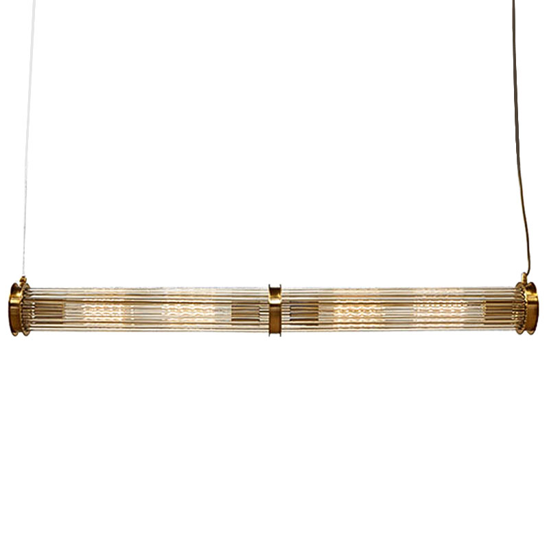 Подвесной светильник Glass TUBE Pendant Double Gold Глянцевое золото Прозрачный Подвесной светильник Glass TUBE Pendant Double Gold Глянцевое золото Прозрачный в Тюмени | Loft Concept