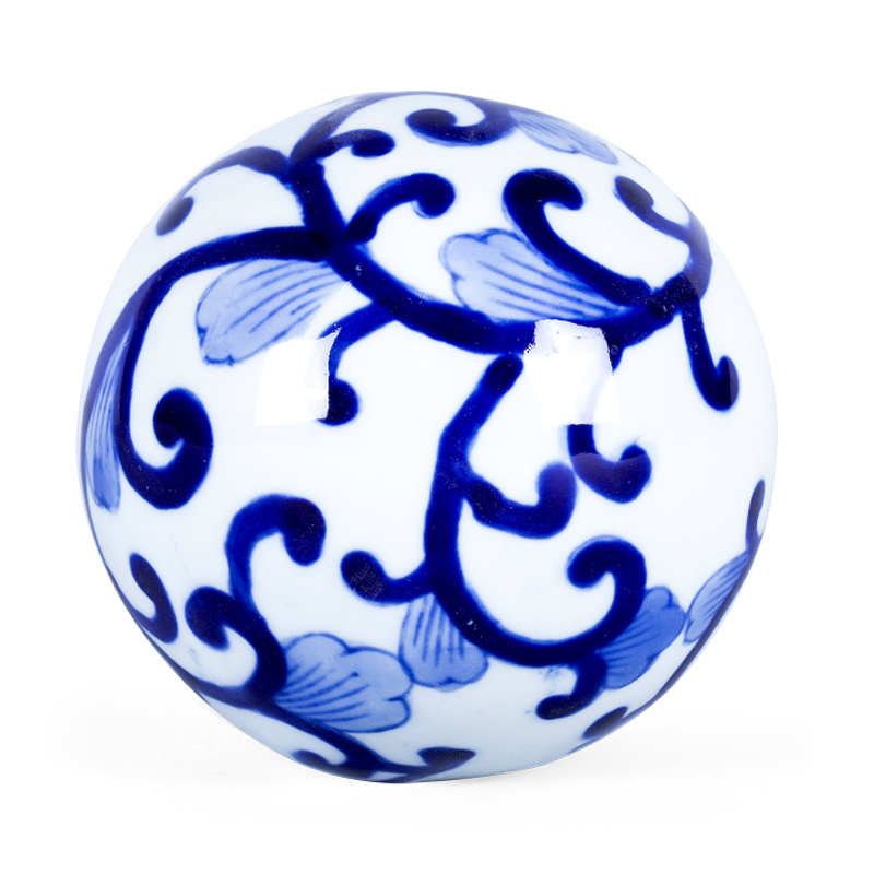 Статуэтка Blue & White Pattern Ball Белый Синий Статуэтка Blue & White Pattern Ball Белый Синий в Тюмени | Loft Concept