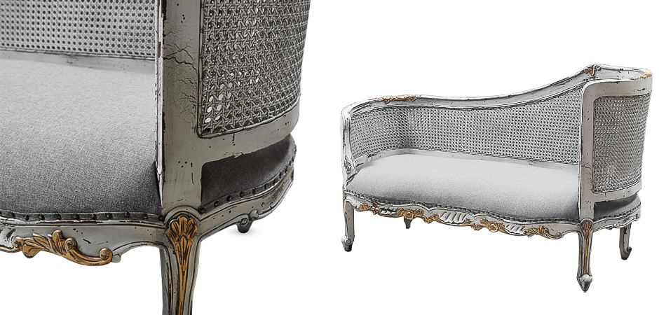 Кушетка Maria Antoinette Side Sofa Gray Кушетка Maria Antoinette Side Sofa Gray - Loft-Concept в Тюмени