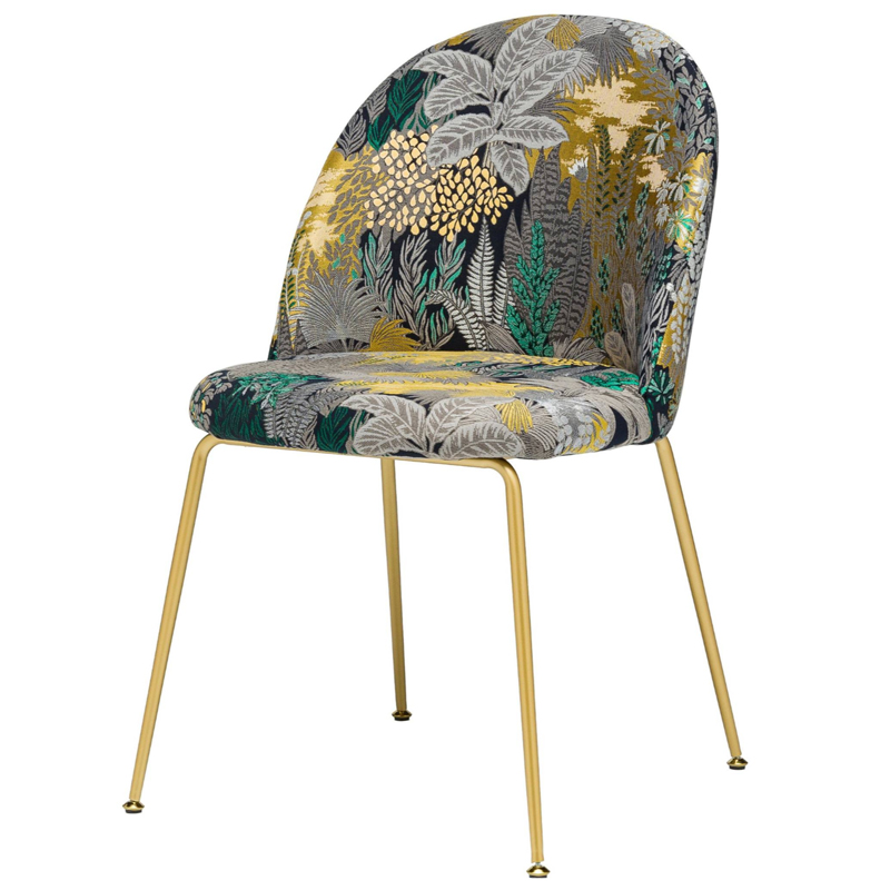 Jungle chair Стул обивка Джунгли жакард Изумрудный Бежевый Золотой в Тюмени | Loft Concept 