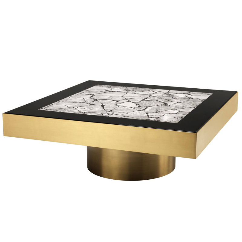 Кофейный стол Eichholtz Coffee Table Tatler Матовая латунь Черный Серый Кофейный стол Eichholtz Coffee Table Tatler Матовая латунь Черный Серый в Тюмени | Loft Concept