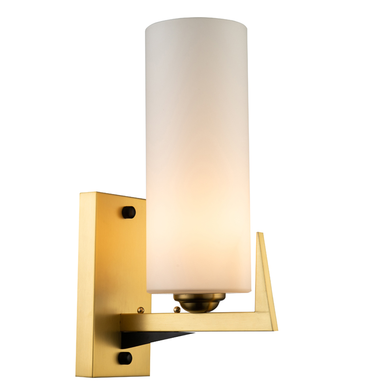 Бра Benoit Sconce Латунь Белое матовое стекло Черный Бра Benoit Sconce Латунь Белое матовое стекло Черный в Тюмени | Loft Concept