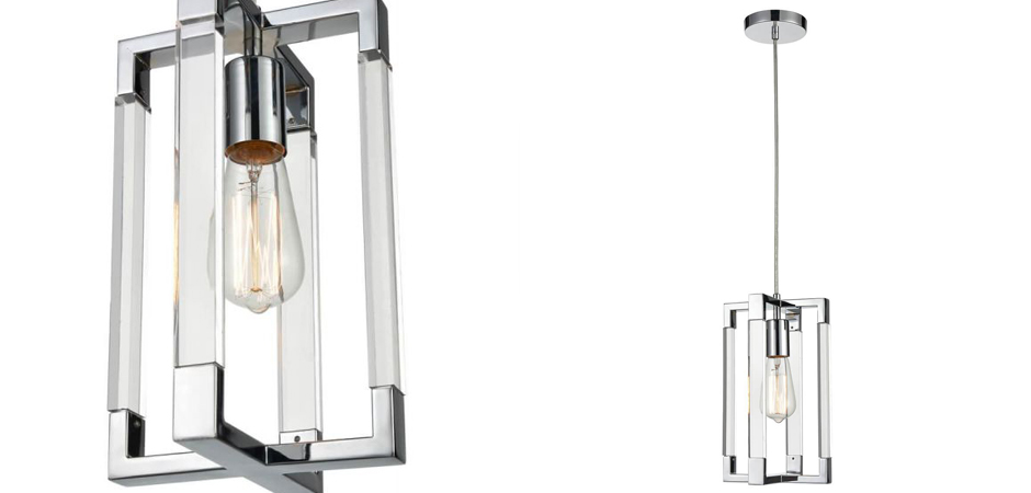 Подвесной светильник Transparent Strips Chromium Frame One Подвесной светильник Transparent Strips Chromium Frame One - Loft-Concept в Тюмени