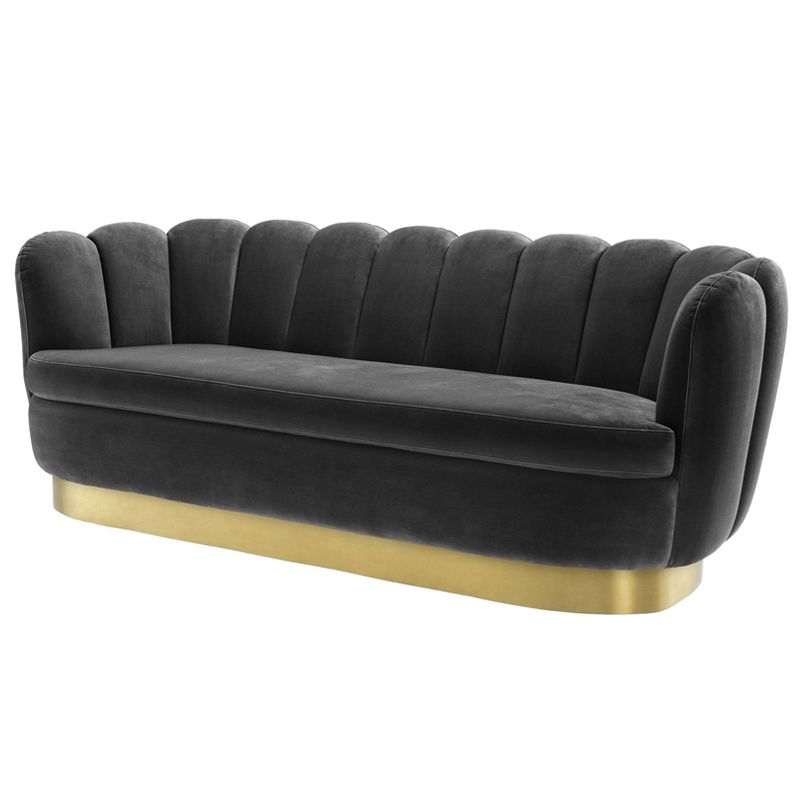 Диван Eichholtz Sofa Mirage dark grey Серый Латунь Диван Eichholtz Sofa Mirage dark grey Серый Латунь в Тюмени | Loft Concept