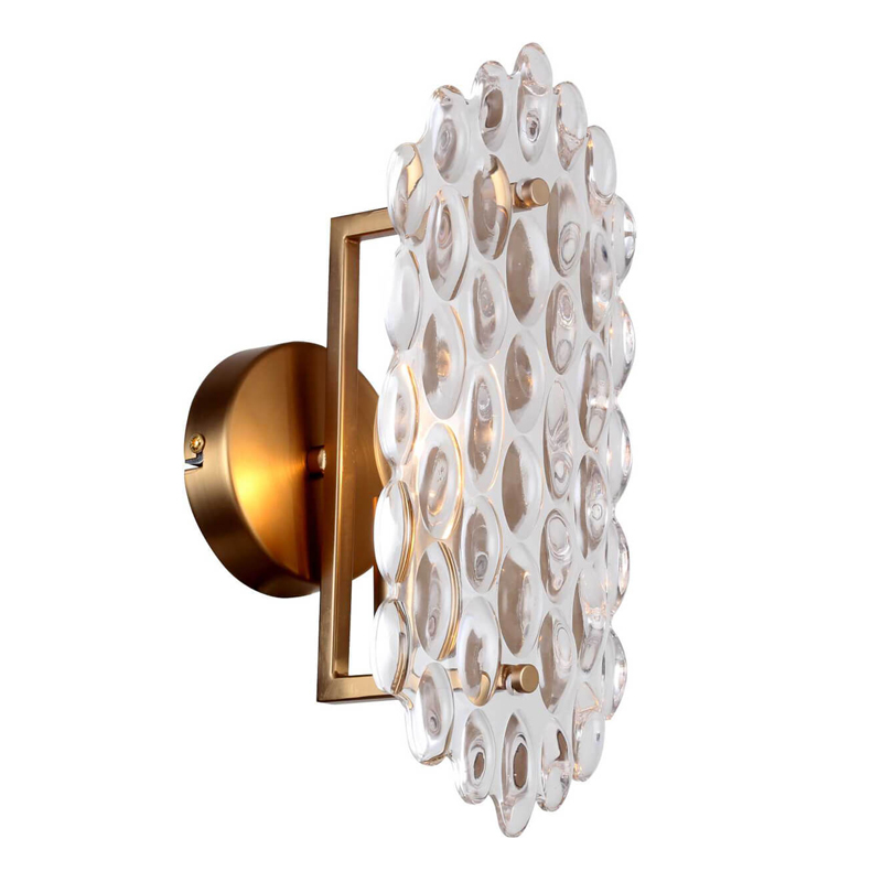 Бра Textured Glass Chandelier sconce oval Глянцевое золото Прозрачное Стекло Бра Textured Glass Chandelier sconce oval Глянцевое золото Прозрачное Стекло в Тюмени | Loft Concept