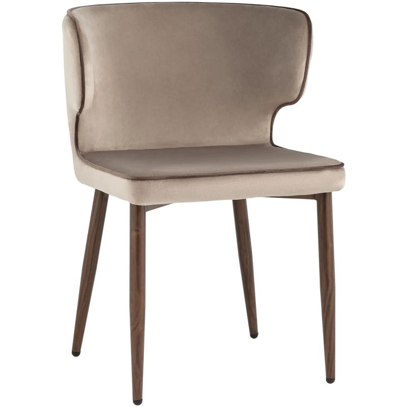 Стул Chair Бежевый Велюр с Коричневым кантом Бежевый Коричневый Стул Chair Бежевый Велюр с Коричневым кантом Бежевый Коричневый в Тюмени | Loft Concept