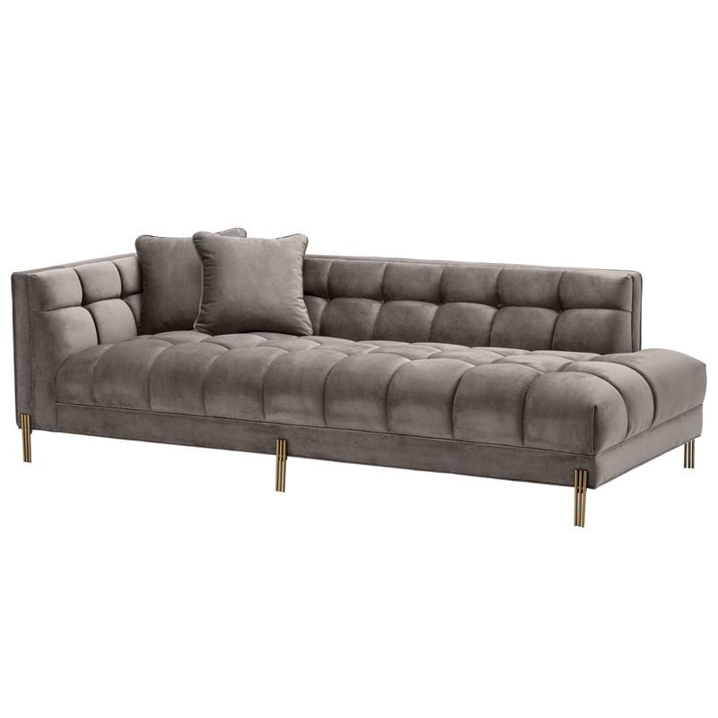 Кушетка Eichholtz Lounge Sofa Sienna Left Серый Матовая латунь Кушетка Eichholtz Lounge Sofa Sienna Left Серый Матовая латунь в Тюмени | Loft Concept