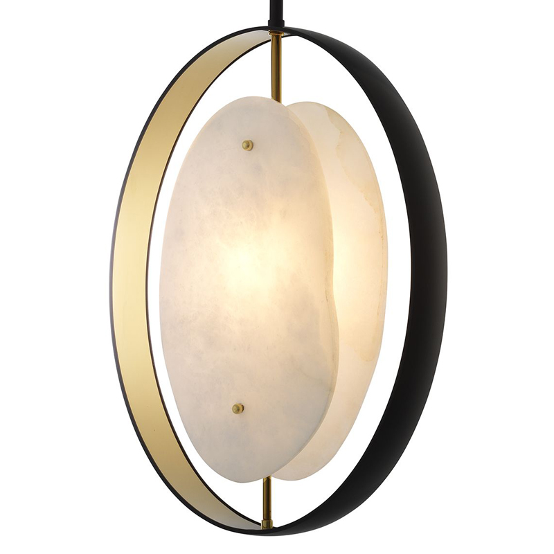 Подвесной светильник Eichholtz Chandelier Trissoni Черный Золотой Белый в Тюмени | Loft Concept 