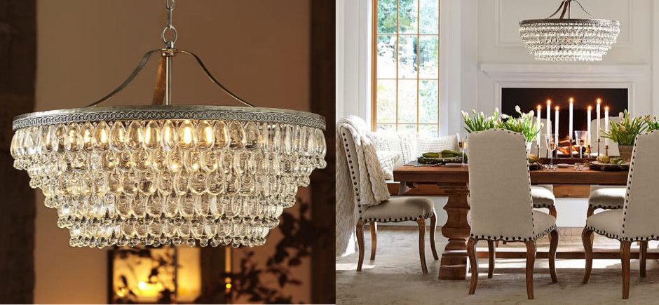 Люстра Clarissa Glass Drop Petite Round Chandelier Люстра Clarissa Glass Drop Petite Round Chandelier - Loft-Concept в Тюмени
