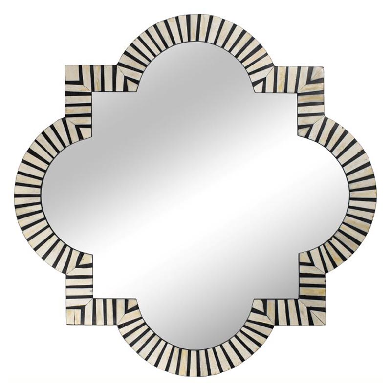 Зеркало Bone Inlay Mirror black and white Черный Белый Зеркало Bone Inlay Mirror black and white Черный Белый в Тюмени | Loft Concept