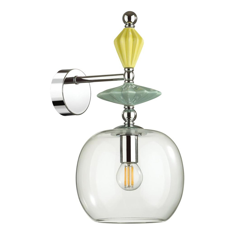 Бра Iris Glas wall lamp A chrome Прозрачное Стекло Прозрачный зеленый Желтый Хром Бра Iris Glas wall lamp A chrome Прозрачное Стекло Прозрачный зеленый Желтый Хром в Тюмени | Loft Concept