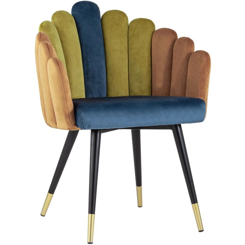 Стул Camellia Chair Синий и Карамельный Велюр Синий Карамель Черный Оливковый Стул Camellia Chair Синий и Карамельный Велюр Синий Карамель Черный Оливковый в Тюмени | Loft Concept