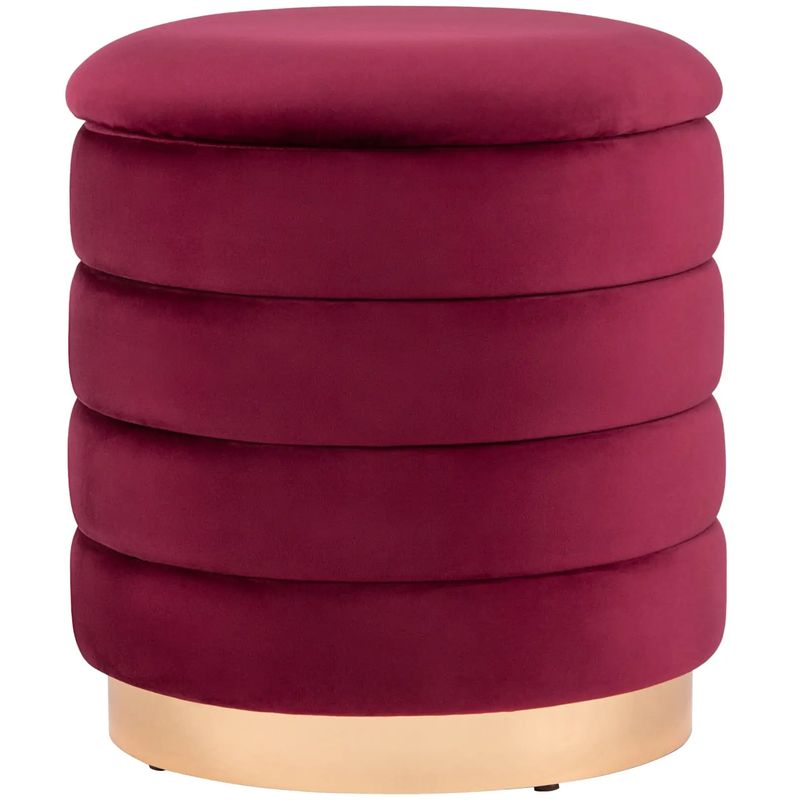 Пуф с ящиком Charlotte винный Glossy Velor Бургундский красный Пуф с ящиком Charlotte винный Glossy Velor Бургундский красный в Тюмени | Loft Concept