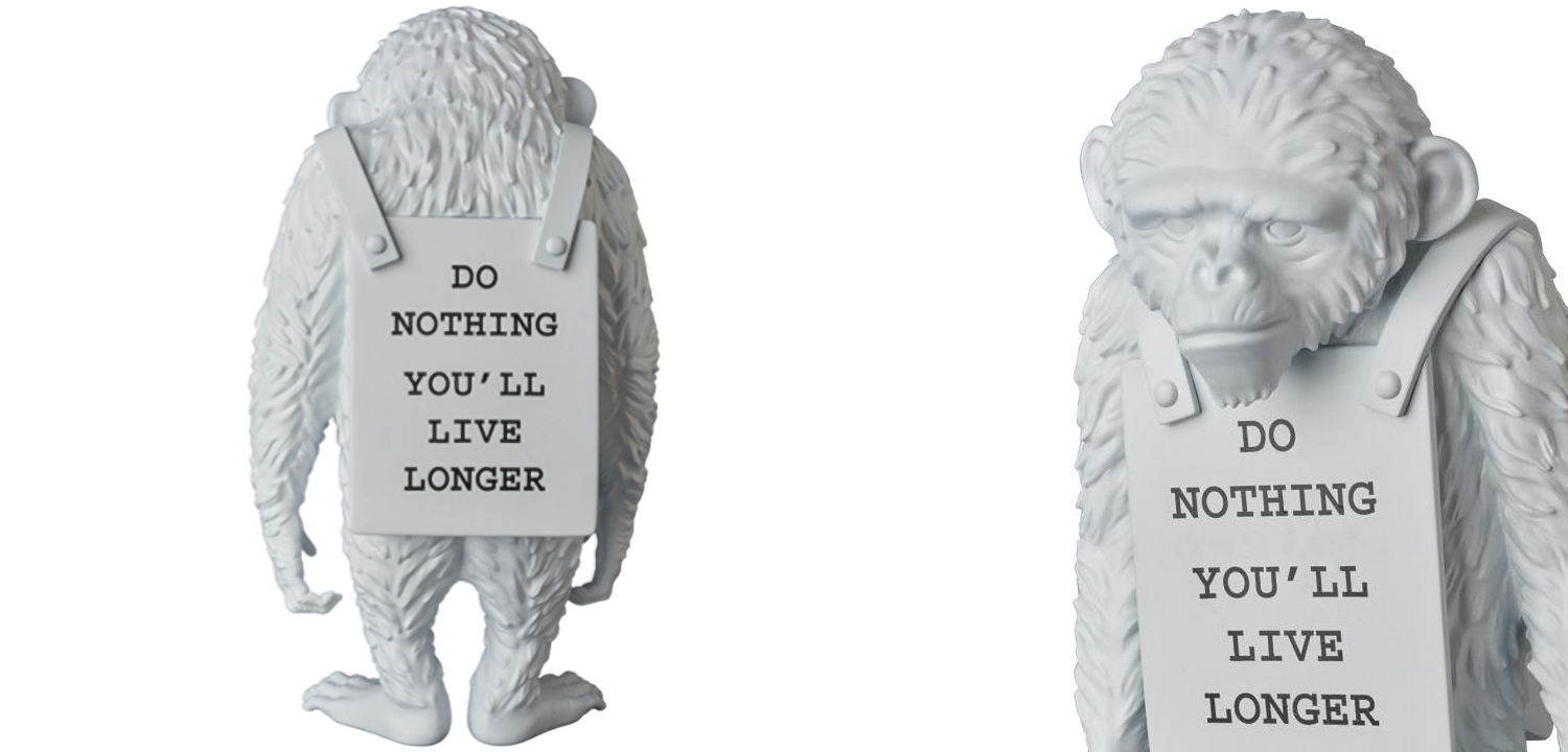 Статуэтка Banksy Lying Monkey White - фото