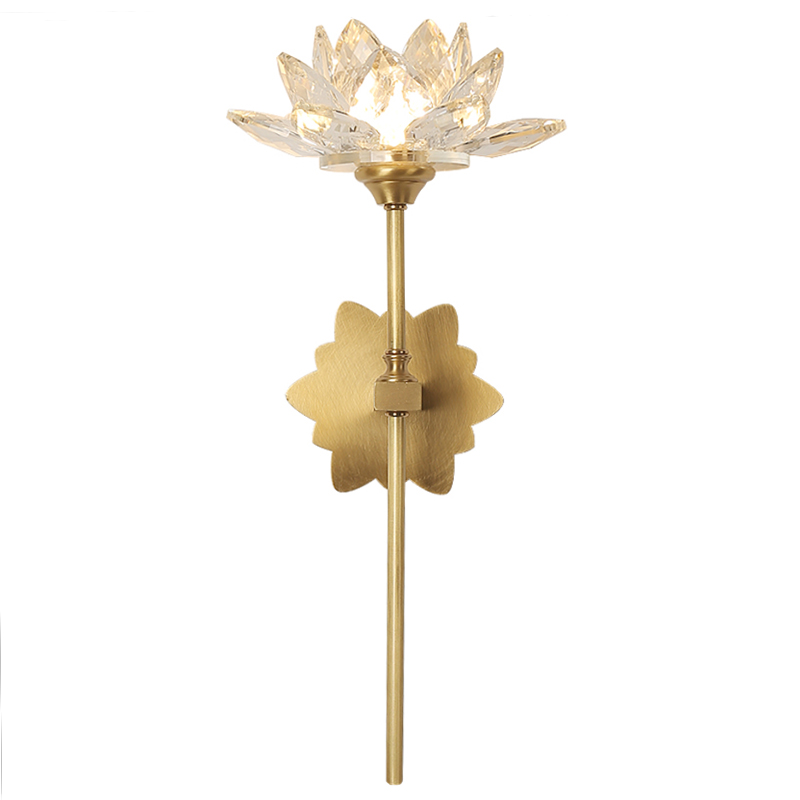 Настенный светильник Хрустальный Цветок Лотоса Lotus flower Wall Clear Glass C Латунь Прозрачное Стекло Настенный светильник Хрустальный Цветок Лотоса Lotus flower Wall Clear Glass C Латунь Прозрачное Стекло в Тюмени | Loft Concept