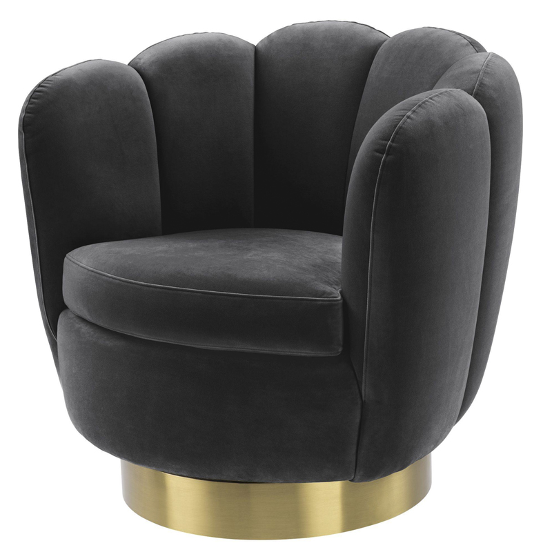 Кресло Eichholtz Swivel Chair Mirage dark grey Серый Матовая латунь Кресло Eichholtz Swivel Chair Mirage dark grey Серый Матовая латунь в Тюмени | Loft Concept