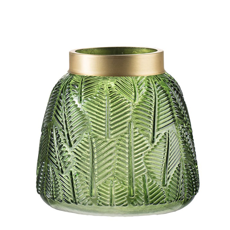 Ваза Green Vase Golden Throat Золотой Прозрачный зеленый Ваза Green Vase Golden Throat Золотой Прозрачный зеленый в Тюмени | Loft Concept