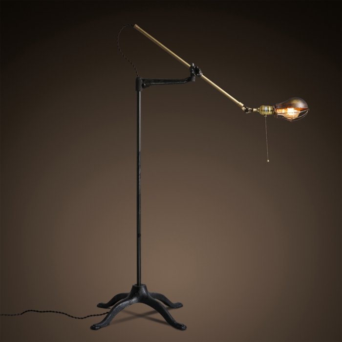 Напольный светильник Steampunk Extension Pole Floor Латунь Черный Напольный светильник Steampunk Extension Pole Floor Латунь Черный в Тюмени | Loft Concept