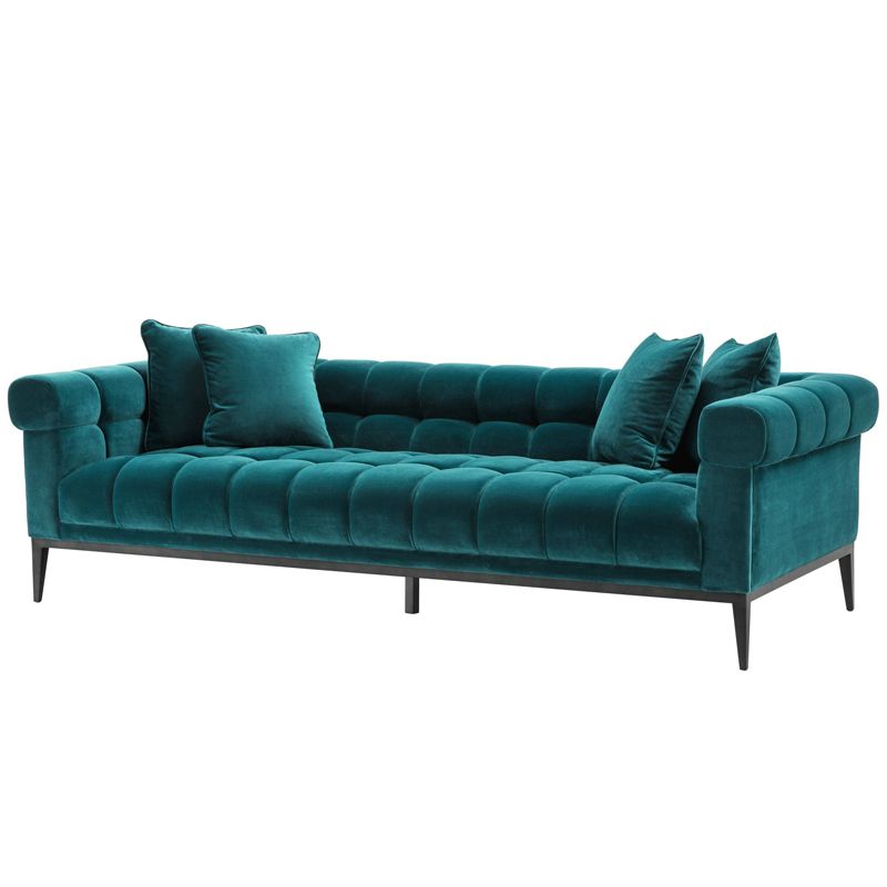 Диван Eichholtz Sofa Aurelio sea green Бирюзовый Черный Диван Eichholtz Sofa Aurelio sea green Бирюзовый Черный в Тюмени | Loft Concept