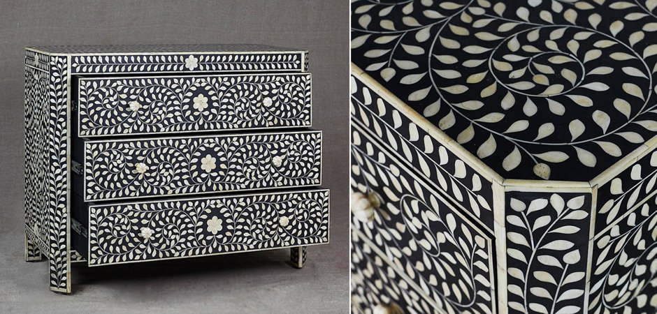 Комод с инкрустацией костью Inlaid Bone Flowers Комод с инкрустацией костью Inlaid Bone Flowers - Loft-Concept в Тюмени