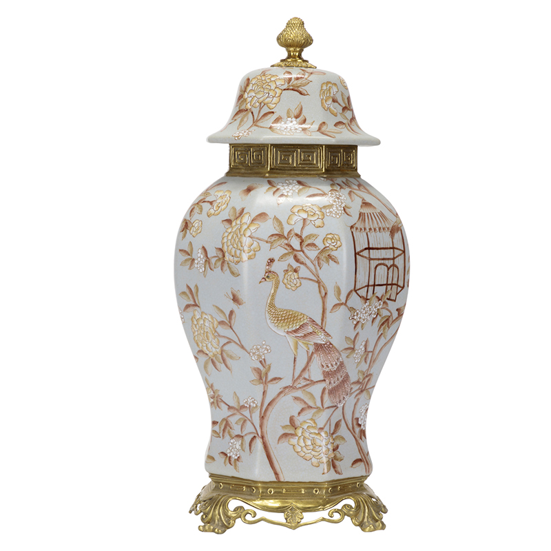 Ваза Golden Peacock Vase Золотой Белый Ваза Golden Peacock Vase Золотой Белый в Тюмени | Loft Concept