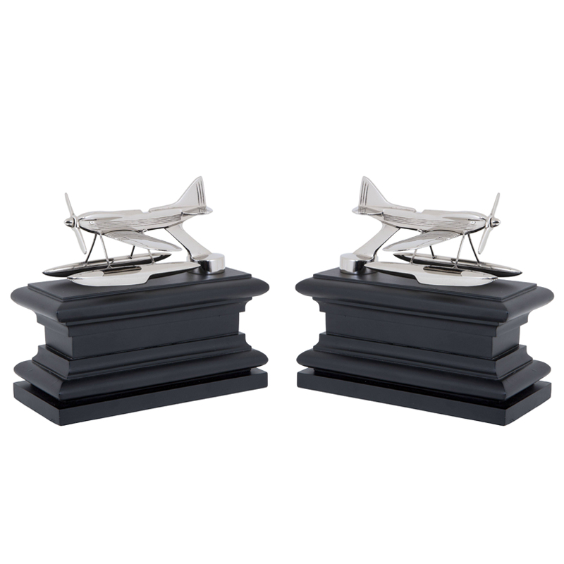 Держатель для книг Eichholtz Bookend Hydroplane set of 2 Nickel Никель Черный Держатель для книг Eichholtz Bookend Hydroplane set of 2 Nickel Никель Черный в Тюмени | Loft Concept