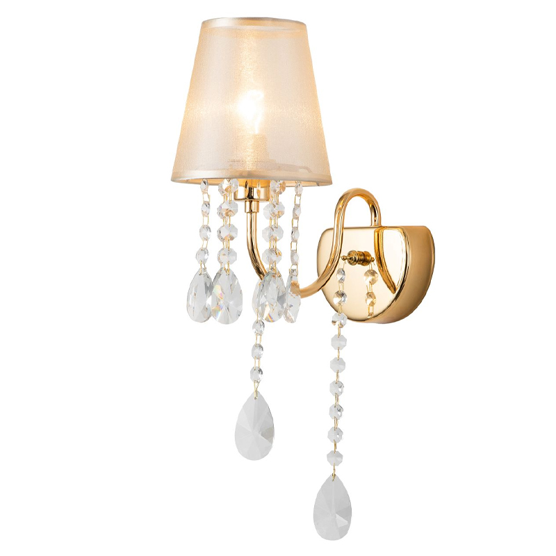 Бра золотого цвета с хрустальным декором Dainty Light Золотой Янтарный Бра золотого цвета с хрустальным декором Dainty Light Золотой Янтарный в Тюмени | Loft Concept