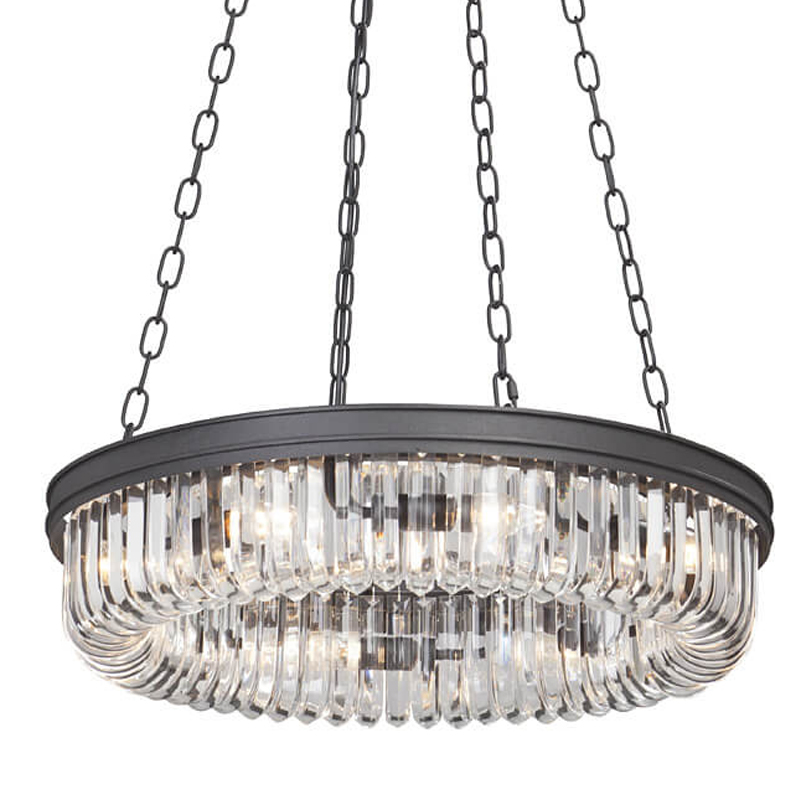 Люстра Retro Frozen Clear Glass Chandelier D 62 Черный Люстра Retro Frozen Clear Glass Chandelier D 62 Черный в Тюмени | Loft Concept