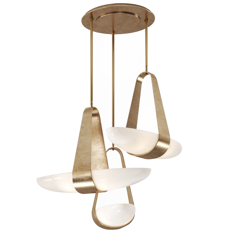 Дизайнерский Cветильник Hilliard Sophia Chandelier 3 плафона Белый Античная Бронза Дизайнерский Cветильник Hilliard Sophia Chandelier 3 плафона Белый Античная Бронза в Тюмени | Loft Concept