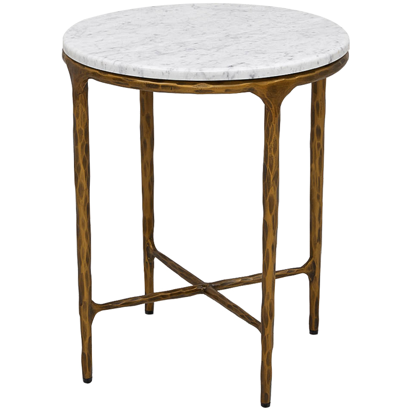 Приставной стол круглый с мраморной столешницей Randy Marble Round Coffee Table Белый Мрамор Bianco Золотой Приставной стол круглый с мраморной столешницей Randy Marble Round Coffee Table Белый Мрамор Bianco Золотой в Тюмени | Loft Concept