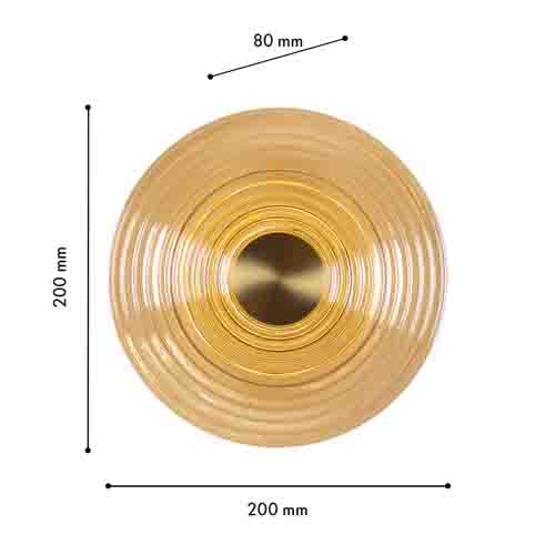 Бра с рельефным круглым плафоном янтарного цвета Savio Glass Disc Light Бра с рельефным круглым плафоном янтарного цвета Savio Glass Disc Light в Тюмени