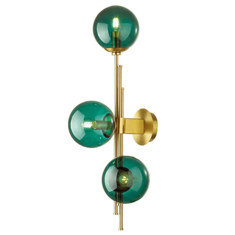 Бра TRILOGY WALL SCONCE Turquoise glass 70 Латунь Бра TRILOGY WALL SCONCE Turquoise glass 70 Латунь в Тюмени | Loft Concept
