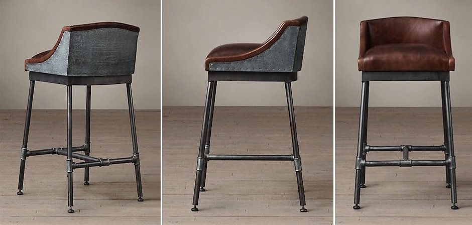 Барный стул Iron Scaffold Bar stool brown Барный стул Iron Scaffold Bar stool brown - Loft-Concept в Тюмени