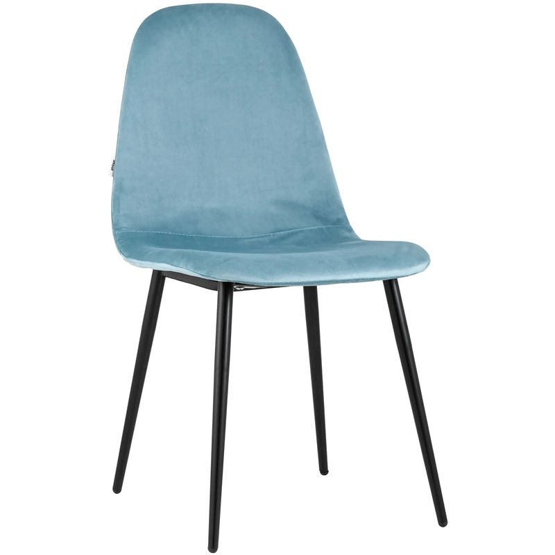 Стул Archie Chair Черные ножки Голубой Велюр Голубой пастельный Черный Стул Archie Chair Черные ножки Голубой Велюр Голубой пастельный Черный в Тюмени | Loft Concept